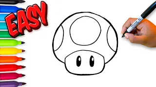 How to Draw a Super Mario Mushroom Step by Step