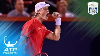 Denis Shapovalov amazing "air-time" backhand | Shanghai Rolex Masters 2017 Day 2