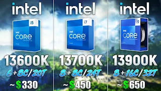 Core i5 13600K vs Core i7 13700K vs Core i9 13900K - Test in 8 Games