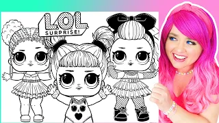 Coloring L.O.L. Surprise! Dolls Pop Club Coloring Pages | 80s BB, Daring Diva & Purple Queen