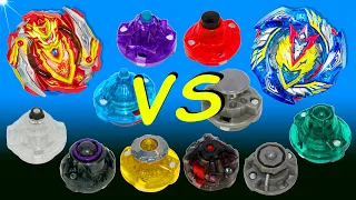 Battle of drivers Beyblade Burst. Two Beyblade Burst Achilles and Valkyrie with different drivers.