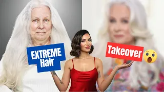 She hasn't cut her hair in YEARS | Watch her INCREDIBLE Transformation! | MATURE HAIR TAKEOVER!