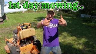 MOWING LAWNS on SCAG V RIDE 1