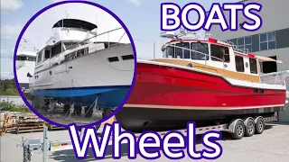 Boats on wheels | Large boats caught on camera moving on land.