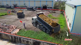 The easy way to pour soil using a Dozer, KOMATSU D58E the most powerful bulldozer Mix VDO