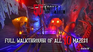 ALL 10 MAZES at Knott's Scary Farm 2023 | 50th Anniversary | ONE HOUR of Haunted MAZES Walkthrough!