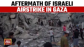 Gaza War Airstrike: Aftermath Of Israeli Airstrike In Central Gaza Strip