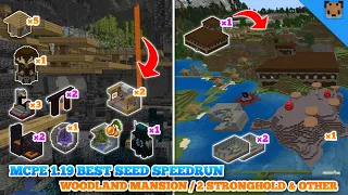 Minecraft pe 1.19 Seed - Village with 2 Stronghold - Ancientcity with Lush cave & Mineshaft !!