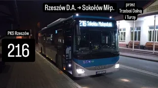 PKS Rzeszów, linia 216: Rzeszów D.A. → Sokołów Młp. przez Trzeboś Dolną i Turzę