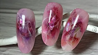 Nail Art Ideas | ЭФФЕКТ НАТУРАЛЬНОГО КАМНЯ #3 | Дизайн для тех, кто укрепляет ногти полигелем😊