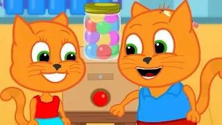 Cats Family in English - Homemade Gumball Machine Cartoon for Kids