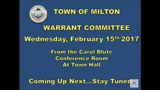 Warrant Committee - February 15th, 2017