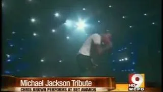 Chris Brown performs Jackson tribute