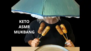 ASMR MUKBANG KOREAN CORN DOGS | mozzarella corndogs, keto asmr, keto mukbang