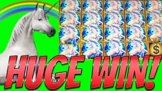 MEGA HUGE WIN!!! LOVE THIS GAME! MYSTICAL UNICORN SLOT MACHINE!!!