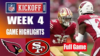 Arizona Cardinals vs San Francisco 49ers  FULL GAME HIGHLIGHTS HD | NFL Week 4 - 10/01/2023