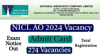 NICL AO 2024 Exam Notice Out | Pre Exam Training Call Letter | Exam Date #bankingexams #nicl