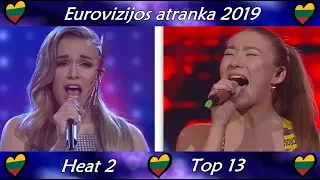 Eurovision 2019 Lithuania - Eurovizijos Atranka 2019 - Heat 2 - Top 13