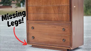 NEGLECTED MCM DRESSER RESTORATION dixie mid century furniture restoration