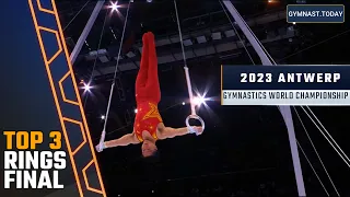 Top 3 in Men's Rings Final - 2023 Antwerp Gymnastics World Championship