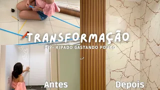 DIY- FIZ UM PAINEL RIPADO MUITO BARATO | TRANSFORMAÇÃO DE AMBIENTE