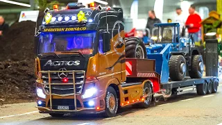 AMAZING RC MODEL TRUCK ACTROS HEAVY HAULAGE, RC SHOW TRUCKS, RC SCANIA, RC PETERBILT, RC TRAINS!!