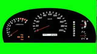 Green Screen Car Speedometer 1080p HD