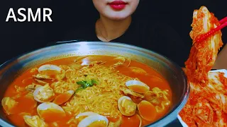 바지락 열라면 먹방 ASMR MUKBANG | SPICY CLAM RAMYUN + KIMCHI EATING SOUNDS