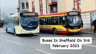Buses In Sheffield On 3rd February 2023