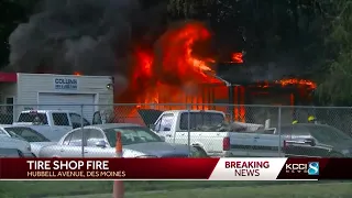 Fire breaks out at tire shop on Hubbell Avenue