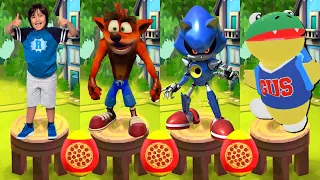 Tag with Ryan vs Crash Bandicoot: On the Run vs Sonic Dash - Metal Sonic Combo Panda All Characters