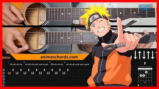 Naruto: Shippuden OP 7 - Toumei Datta Sekai | Acoustic Guitar Lesson [Tutorial + TAB + CHORDS]