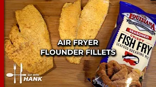 Air Fryer Flounder Fillets with Louisiana Crispy Fish Fry Seafood Breading Mix