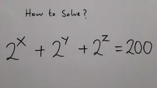 A Nice Olympiad Algebra Problem | Find the Value of X, Y, Z