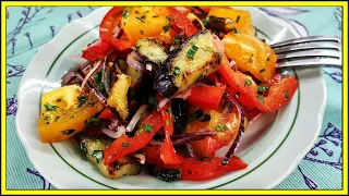 Сметут быстрее шашлыка! Овощной салат с баклажанами к шашлыку.