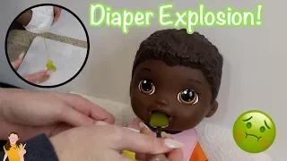 Baby Alive Nate Eats Green Veggies Food! Exploding Diaper! | Kelli Maple