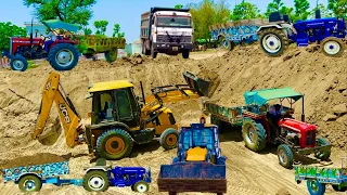 JCB 3dx Backhoe Fully Loading Mitti Mud in Tata 2518 Ex Truck and Tata Truck #jcb #jcbvideo