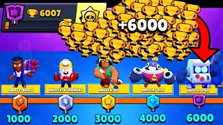 NONSTOP to 6000 TROPHIES without collecting TROPHY ROAD! Brawl Stars