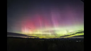 The Aurora Borealis / Northern Lights the night 🌌 of May 11-12, 2024 as seen from Eustis 🏔 Maine 🌲