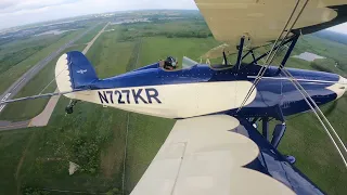 Trying to get a full stall, three point landing, but the Great Lakes just wants fly