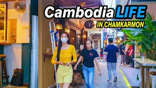 THE REAL LIFE SCENES in PHNOM PENH | ULTRA WALK at Narrow Alley Residence CHAMKARMON District