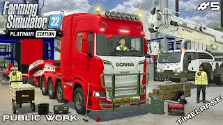 Transporting 2x50 TON GENERATORS with SCANIA S730 | Public Work | Farming Simulator 22 | Episode 5