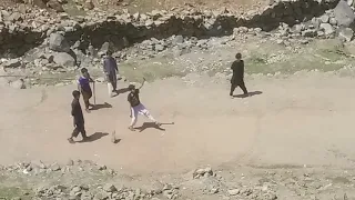 KHYBER PAKHTUNKHWA Boys Playing Cricket Match In Mountains #cricket #match #mountains