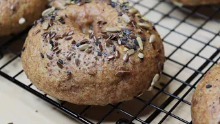 100% WHOLE WHEAT BAGEL | HOW TO MAKE WHOLE WHEAT BAGELS