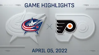 NHL Highlights | Blue Jackets vs. Flyers - Apr. 5, 2022