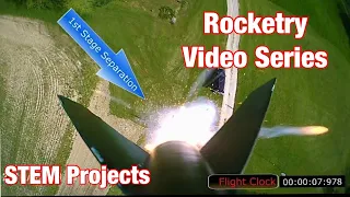 EPIC TWO STAGE Model Rocket Launch with onboard camera - How high did we fly