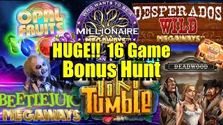 HUGE 16 Game Bonus Hunt Deadwood, Beetle Juice, Deadwood Shoot out, Opal Fruits + BIG WINS!!