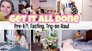 BUSY MOM GET IT ALL DONE | PRE-K🤔, 24 HR FAST, VISION BOARD + TRY ON HAUL | MOM OF 4 VLOG