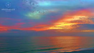 🦋 HD VIDEO • RELAX • MAGICAL RAINBOW SUNSET • OCEAN BEACH WAVES • NATURAL SOUND • ARTIST EMERALD 🦋