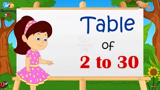 Table of 2 to 30 | Multiplication Table 2 to 30 | Elearning studio